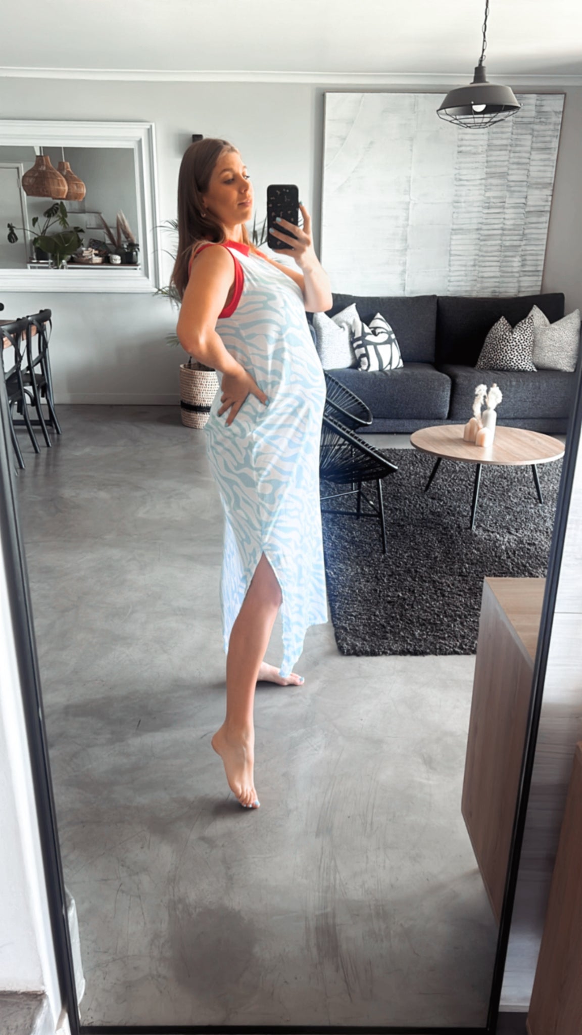 POWDER BLUE & WHITE DRESS