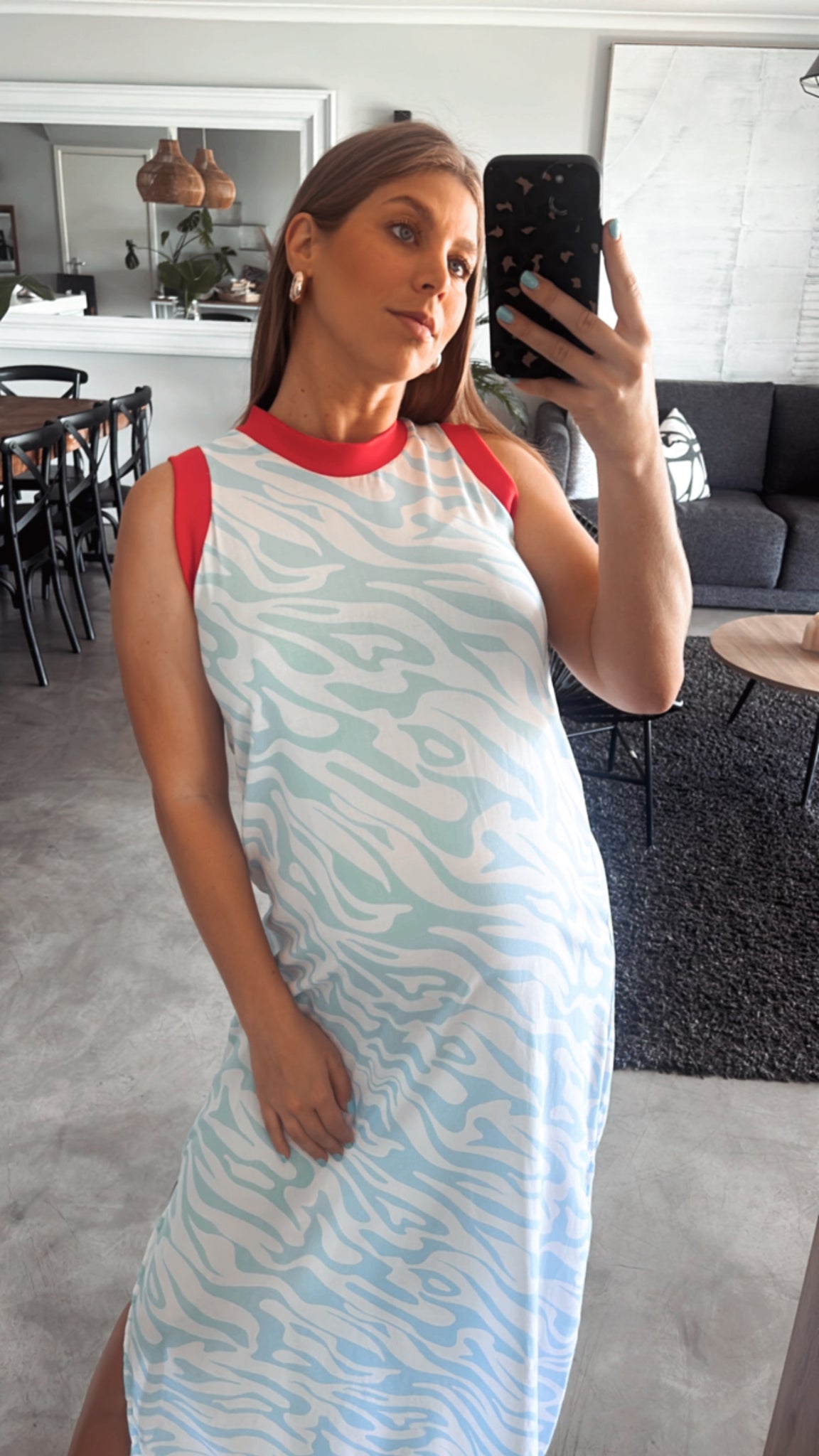 POWDER BLUE & WHITE DRESS