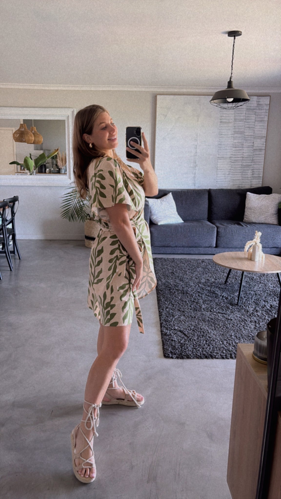 EARTHY SHORT WRAP DRESS