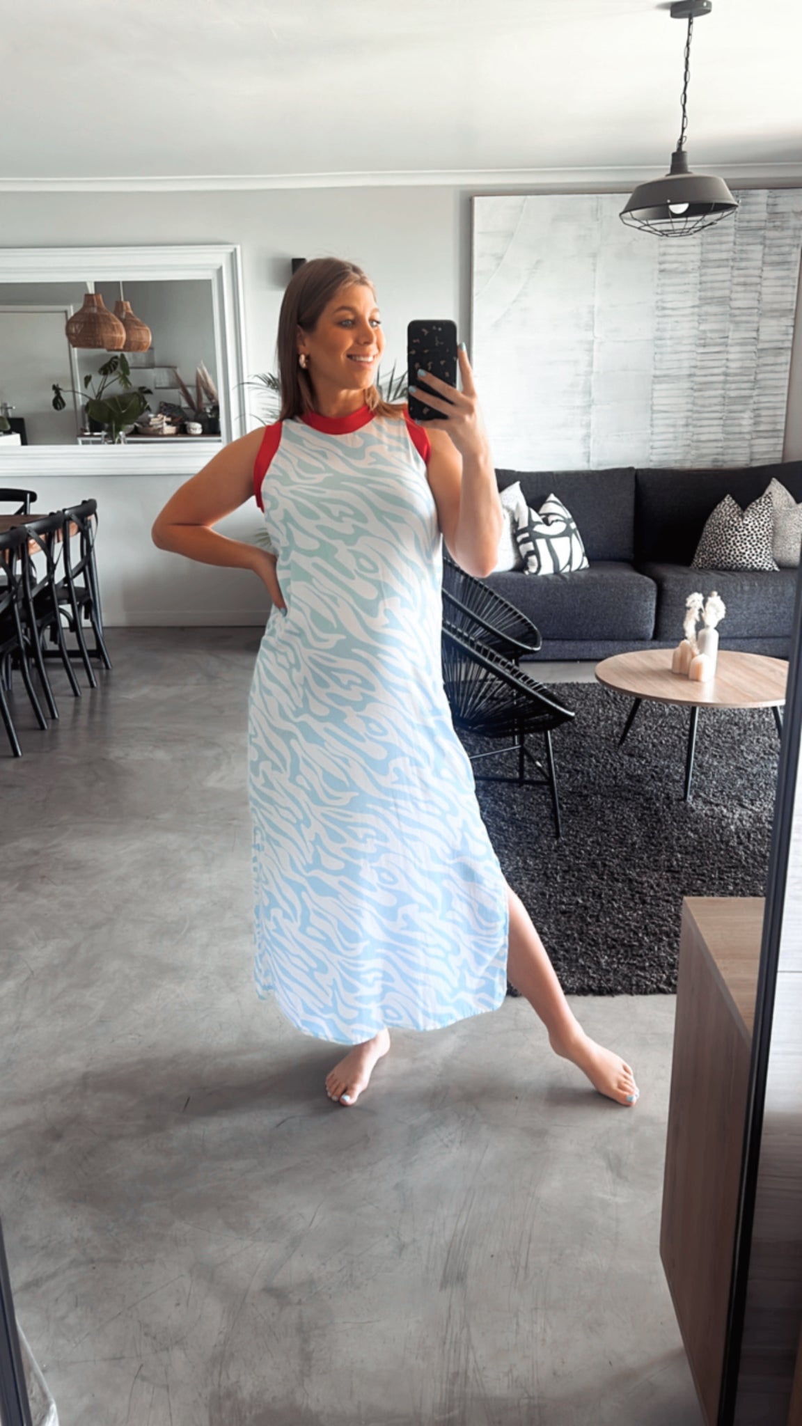POWDER BLUE & WHITE DRESS