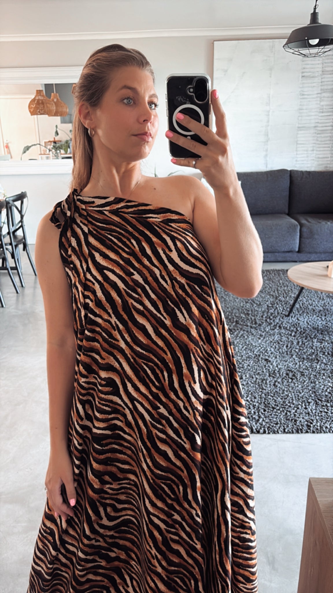 LONG ZEBRA DESERT DRESS