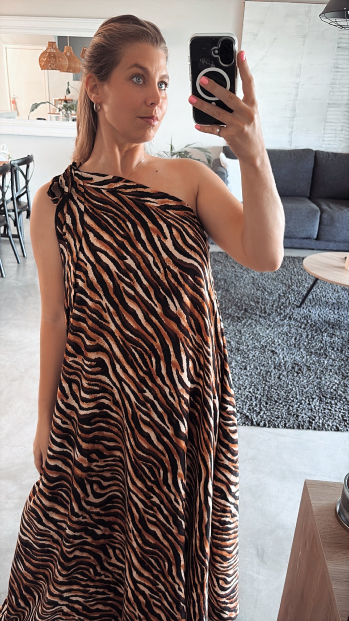 LONG ZEBRA DESERT DRESS