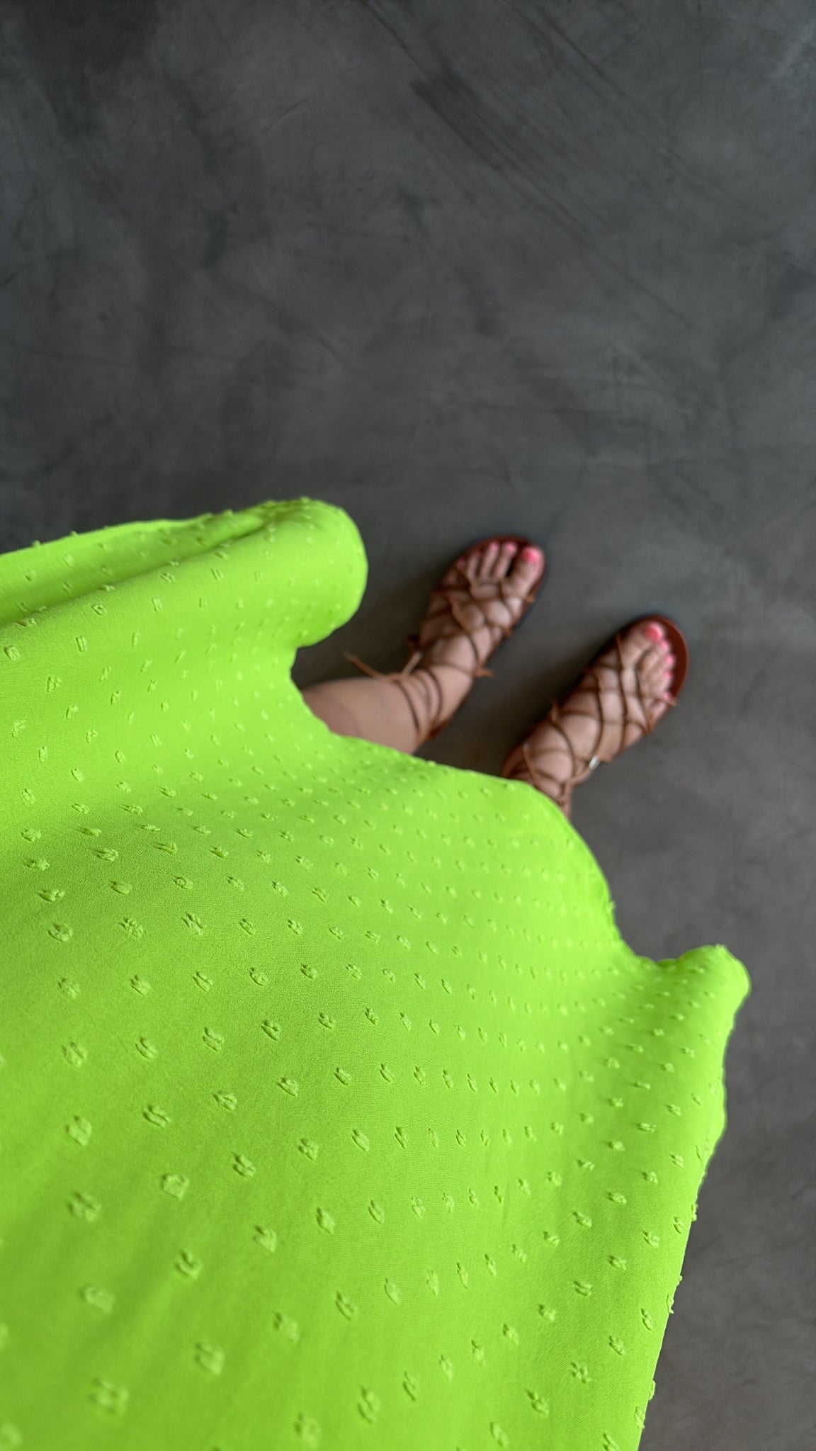 BRIGHT LIME DESERT DRESS