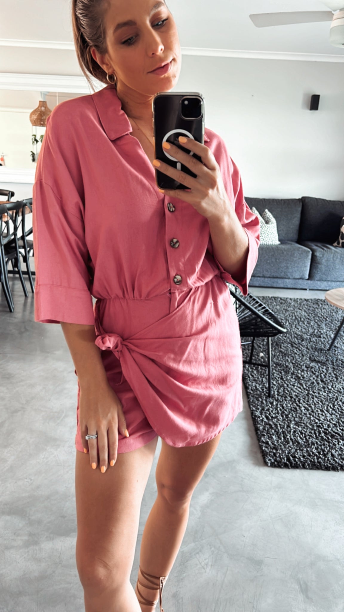 SALMON COLLARED SKORT PLAYSUIT