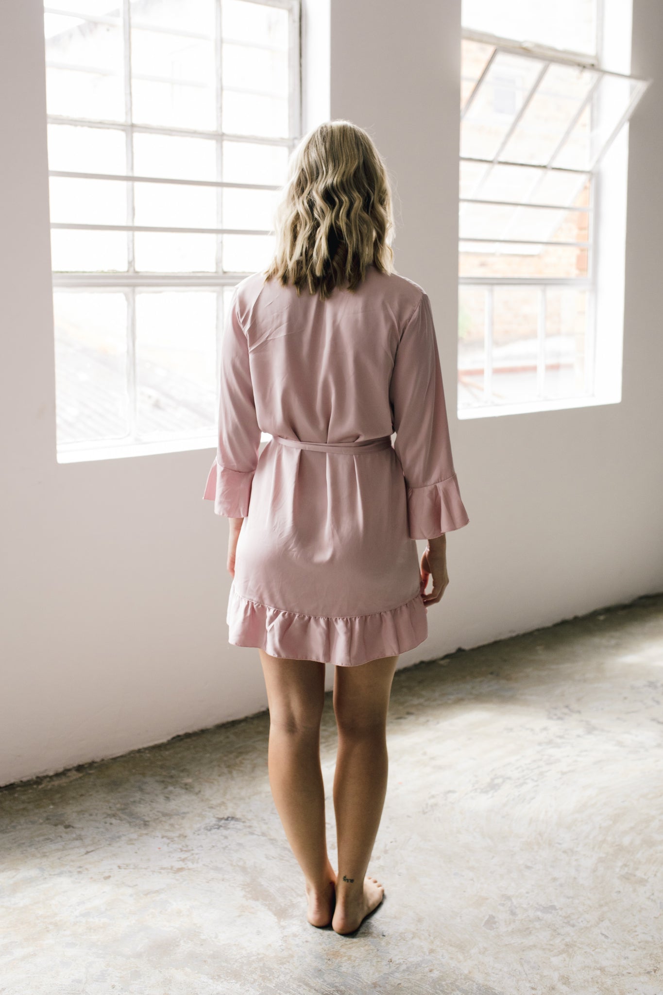 SILK RUFFLE BRIDAL GOWN
