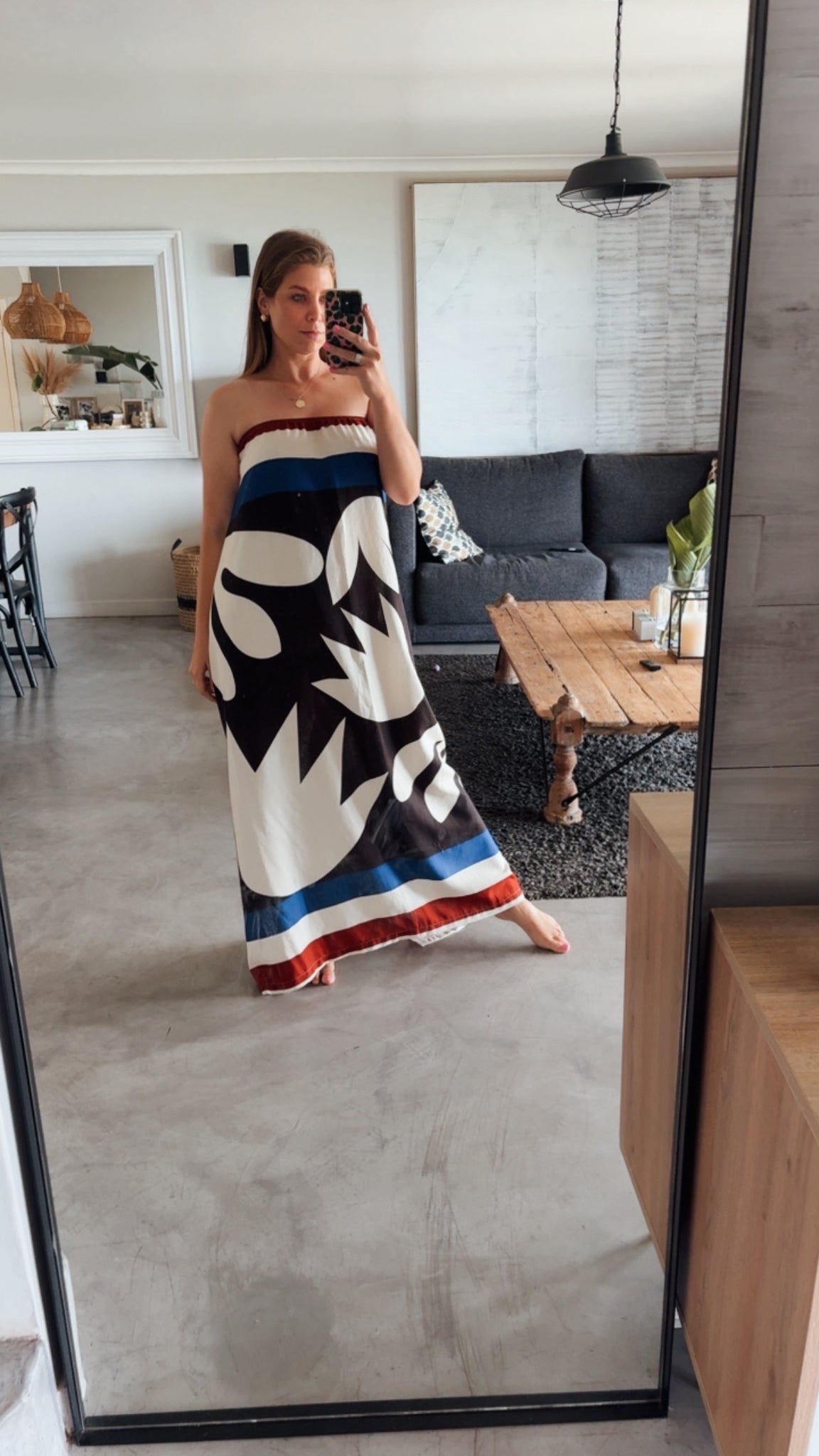 STRAPLESS LINEN DRESS DESERT