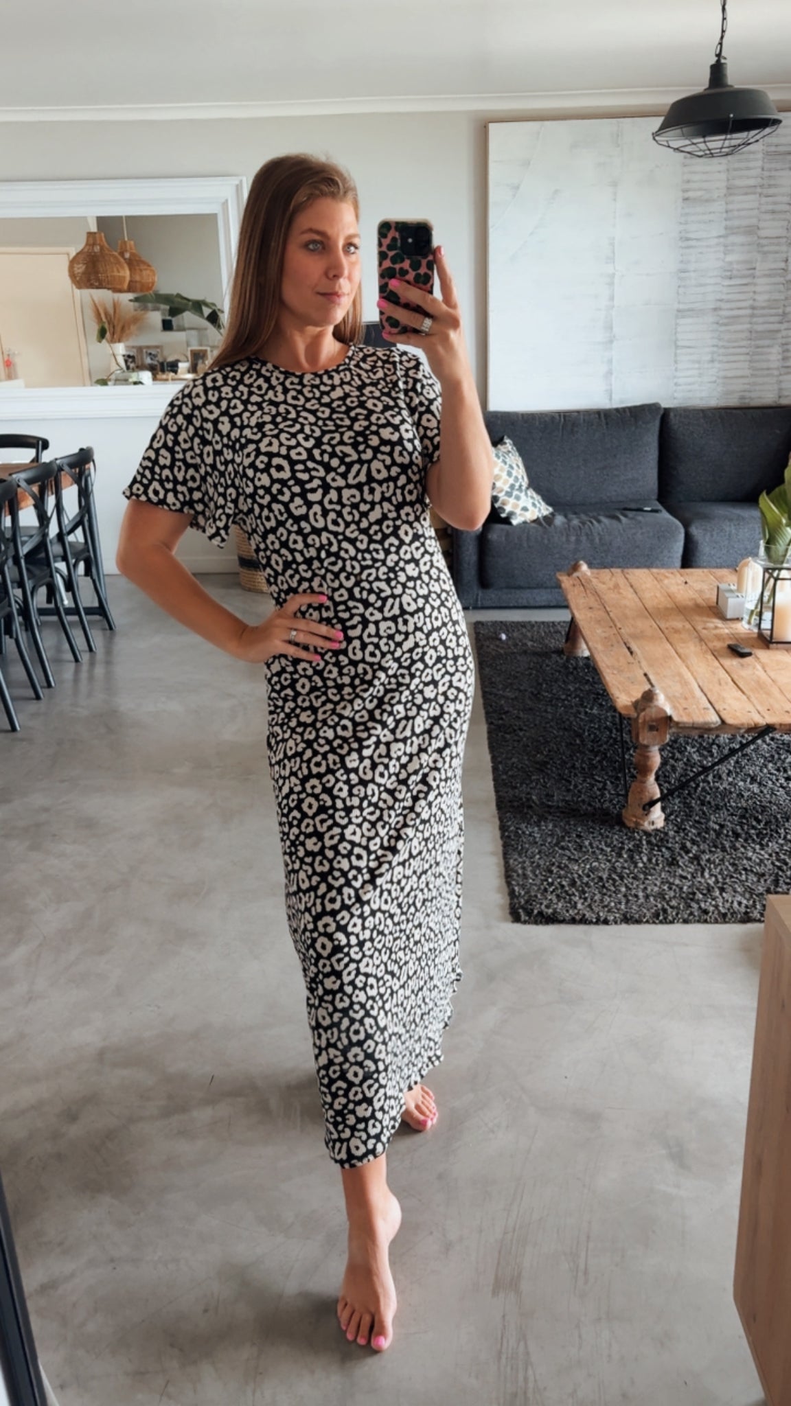 LEOPARD KNIT DRESS