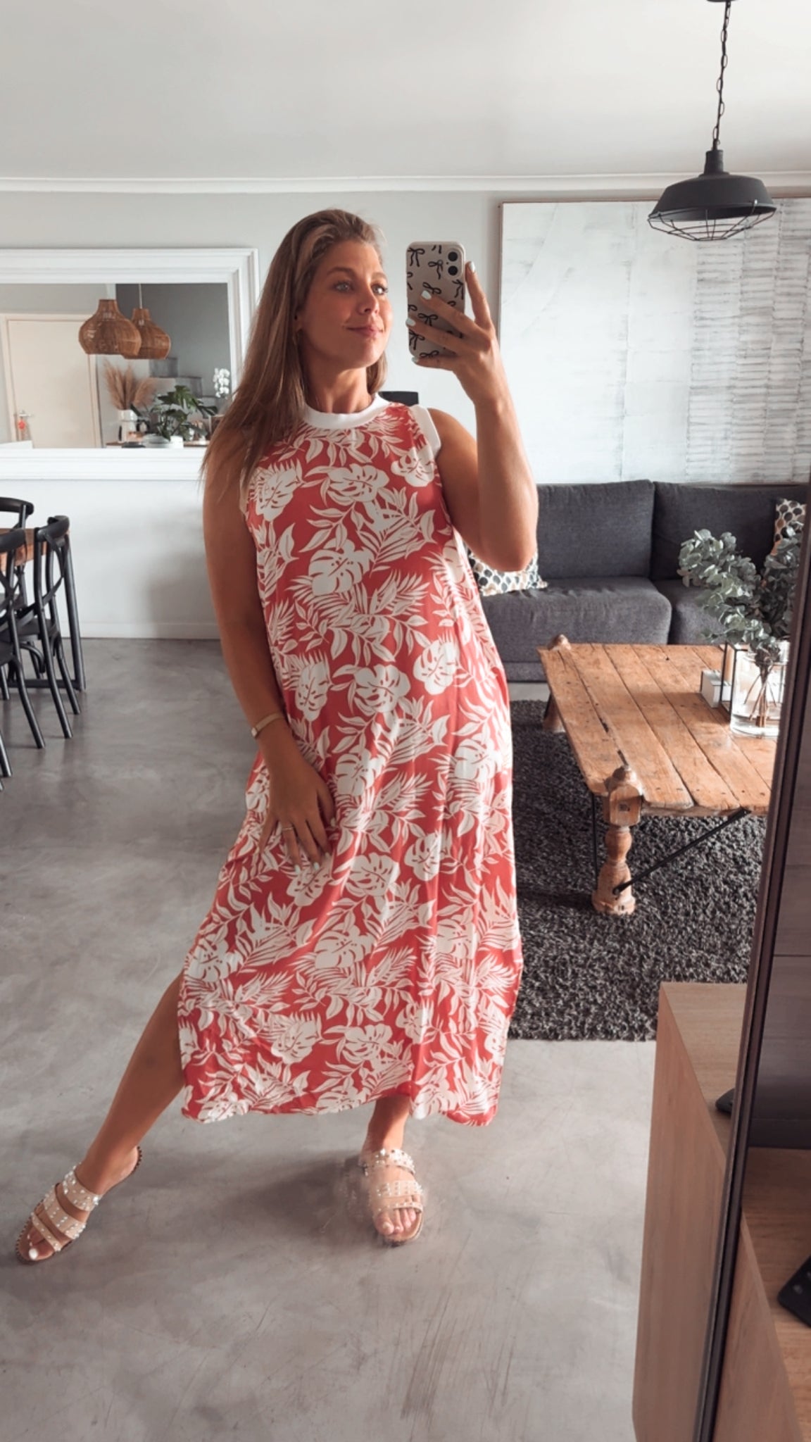 CORAL COLOURBLOCK DRESS