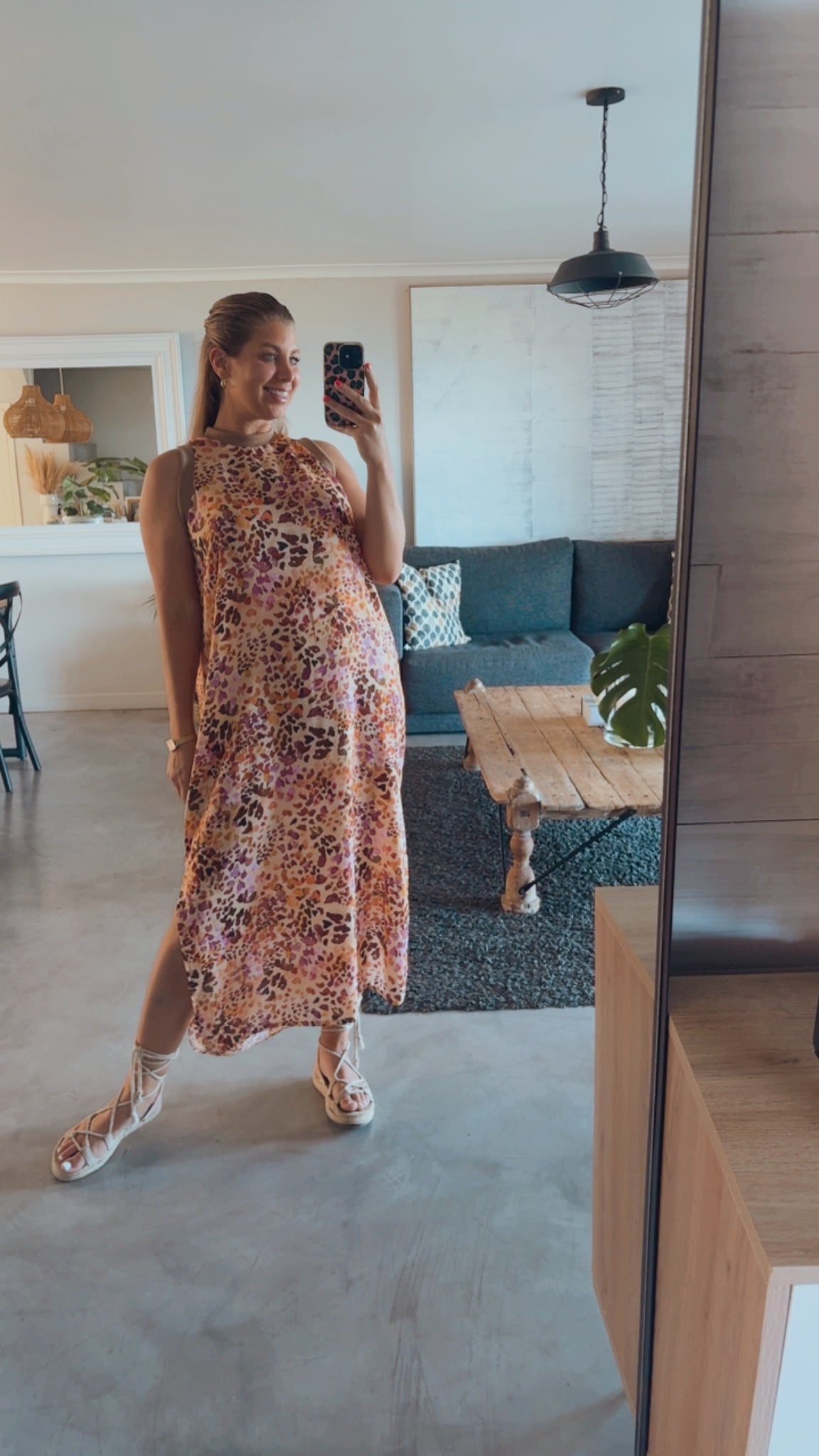 LEOPARD ROSE COLOURBLOCK DRESS