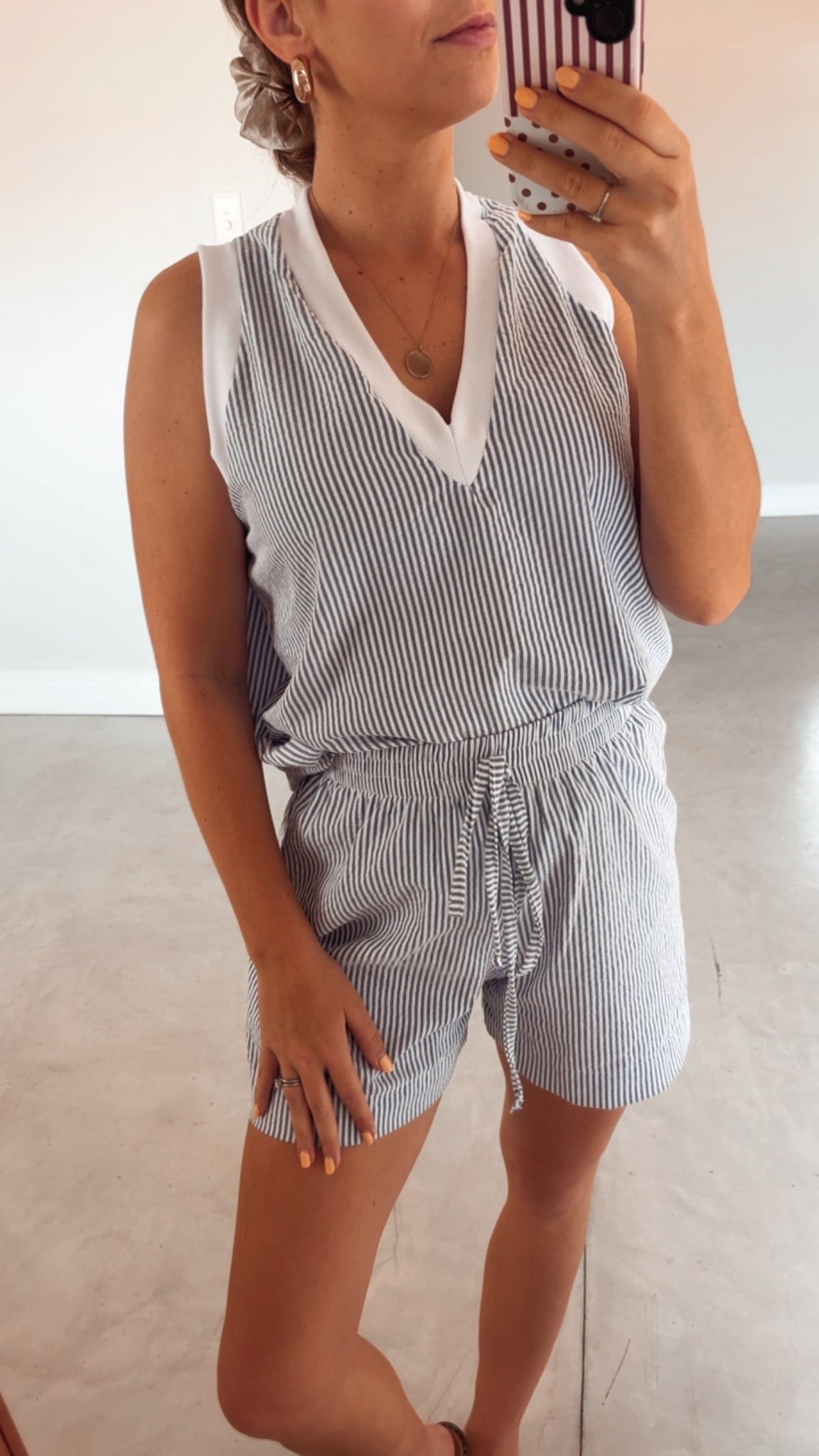 BLUE STRIPE COTTON SET
