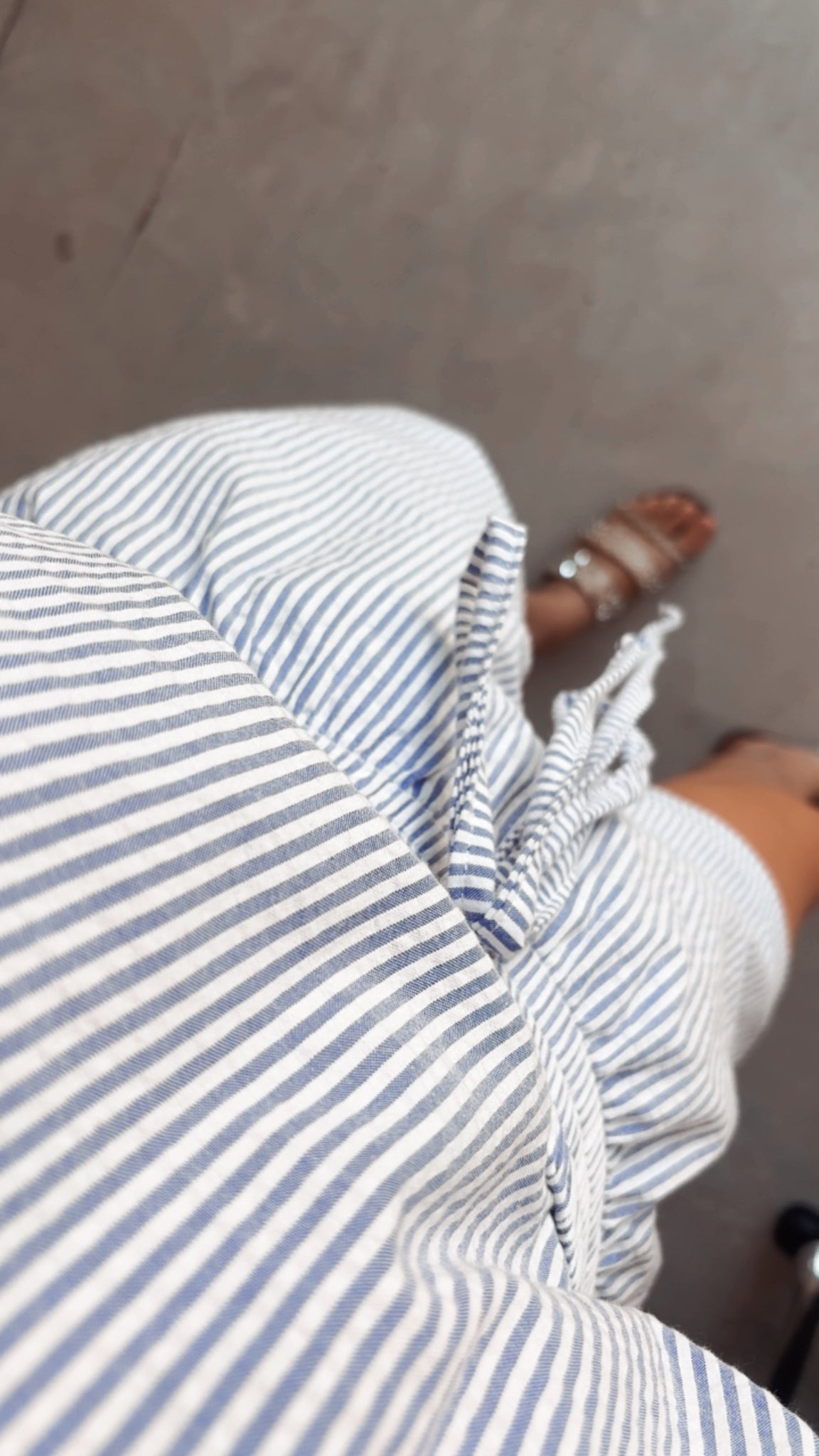 BLUE STRIPE COTTON SET