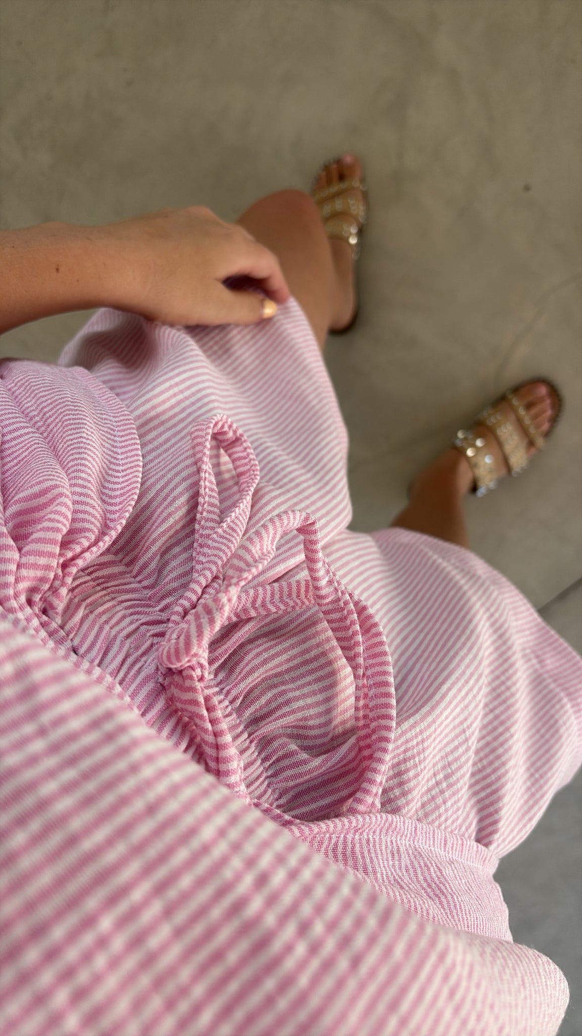PINK STRIPE COTTON SET