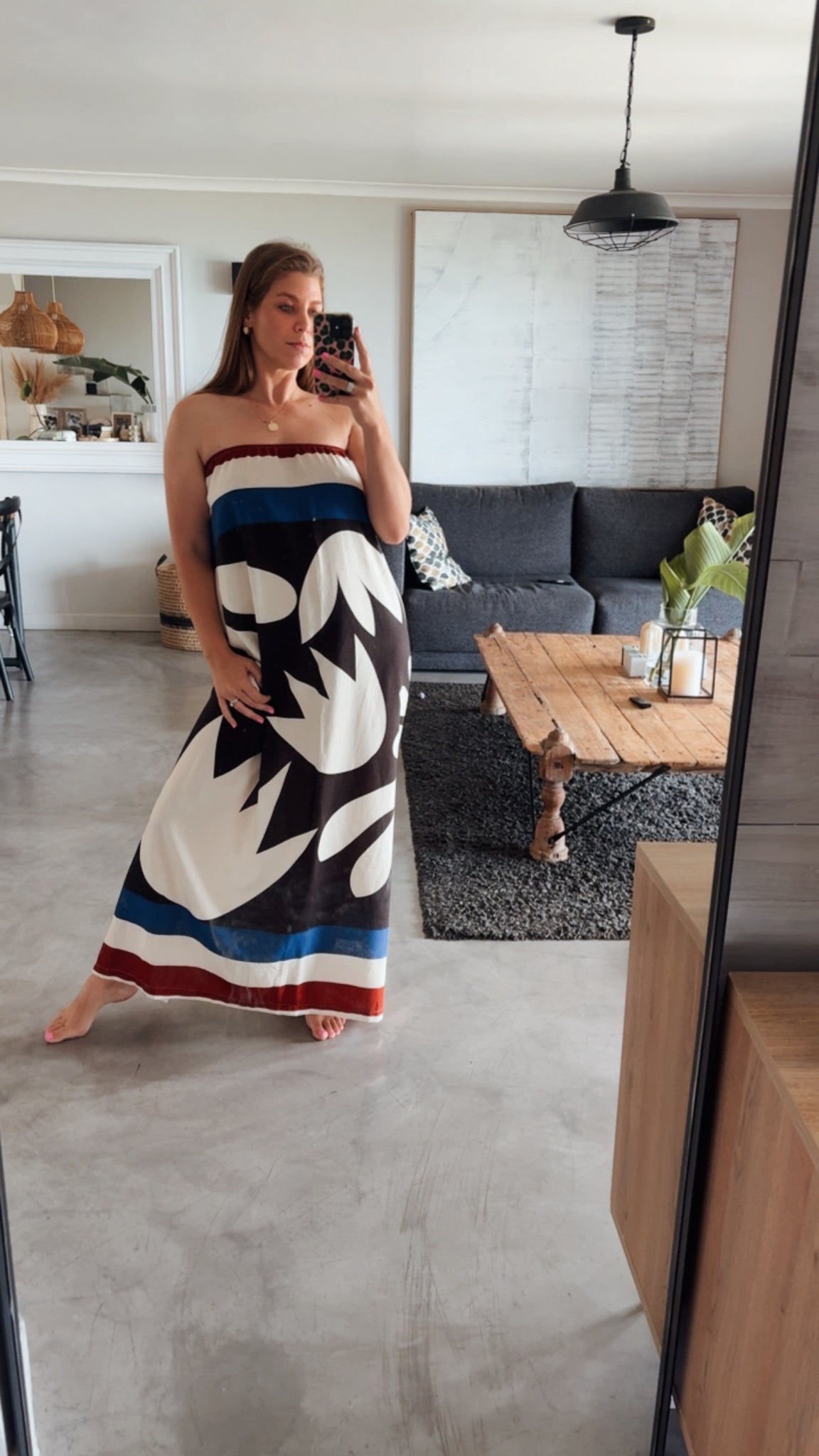 STRAPLESS LINEN DRESS DESERT