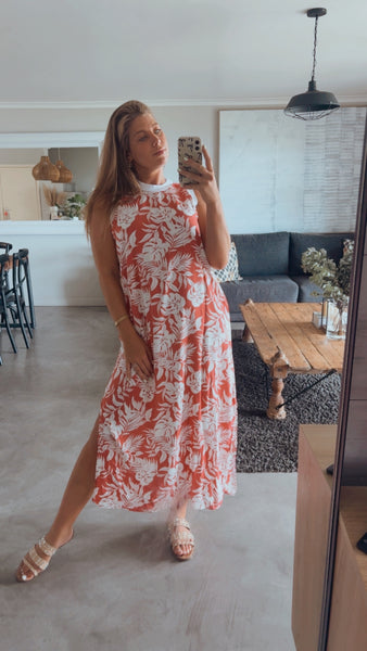 CORAL COLOURBLOCK DRESS