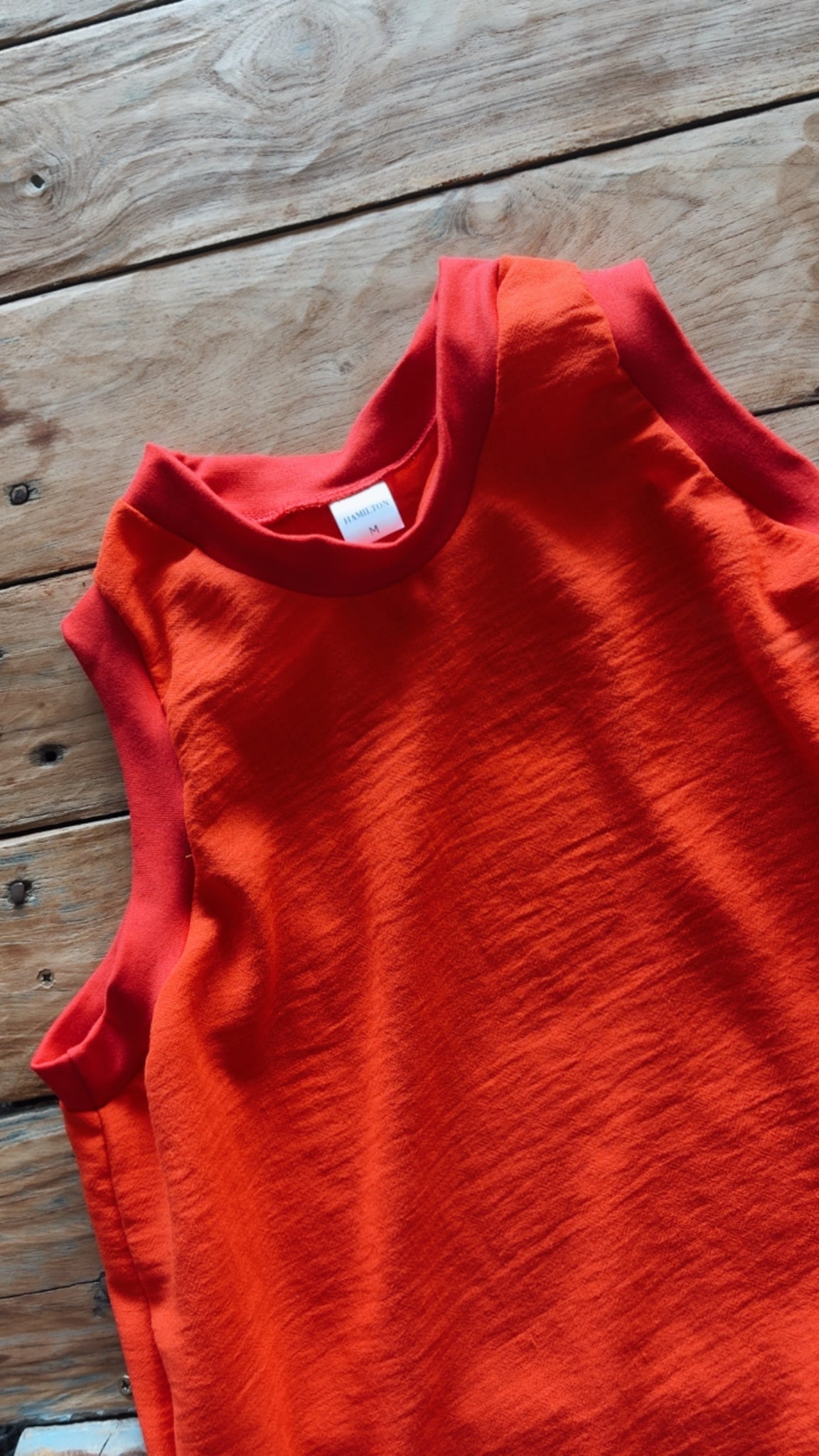 ORANGE COLOUR BLOCK TOP
