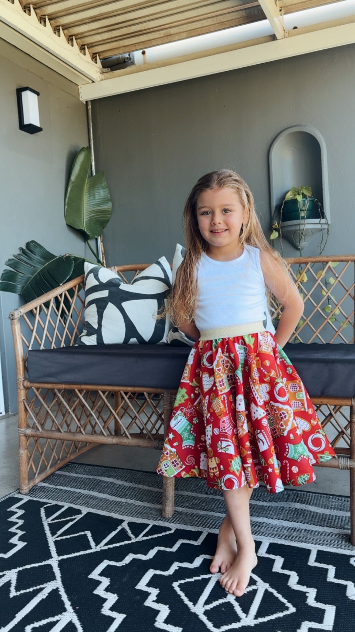 GINGERBREAD RED SKIRT