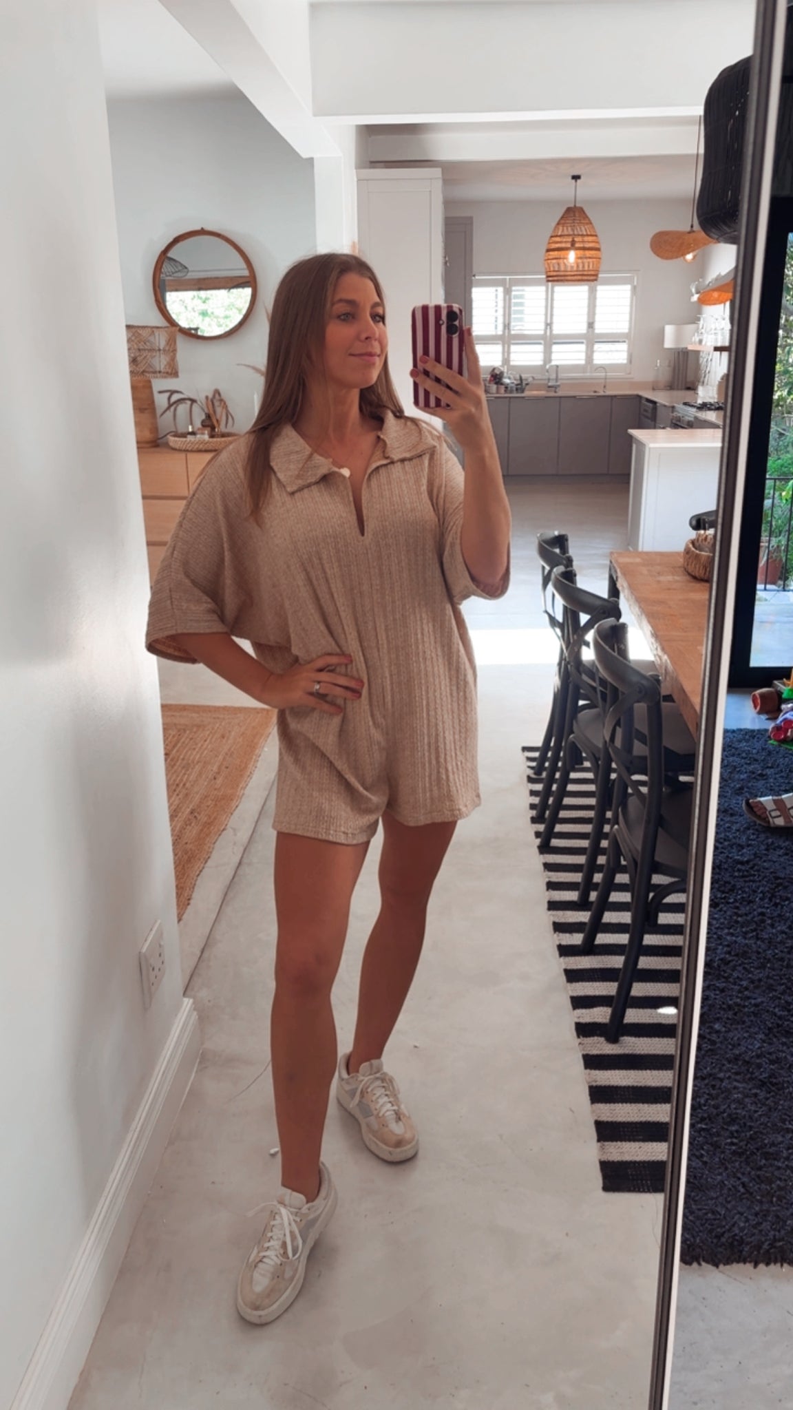 BEIGE CABLE PLAYSUIT