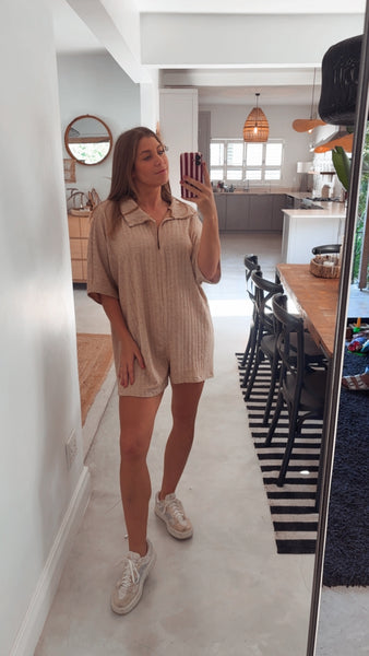 BEIGE CABLE PLAYSUIT