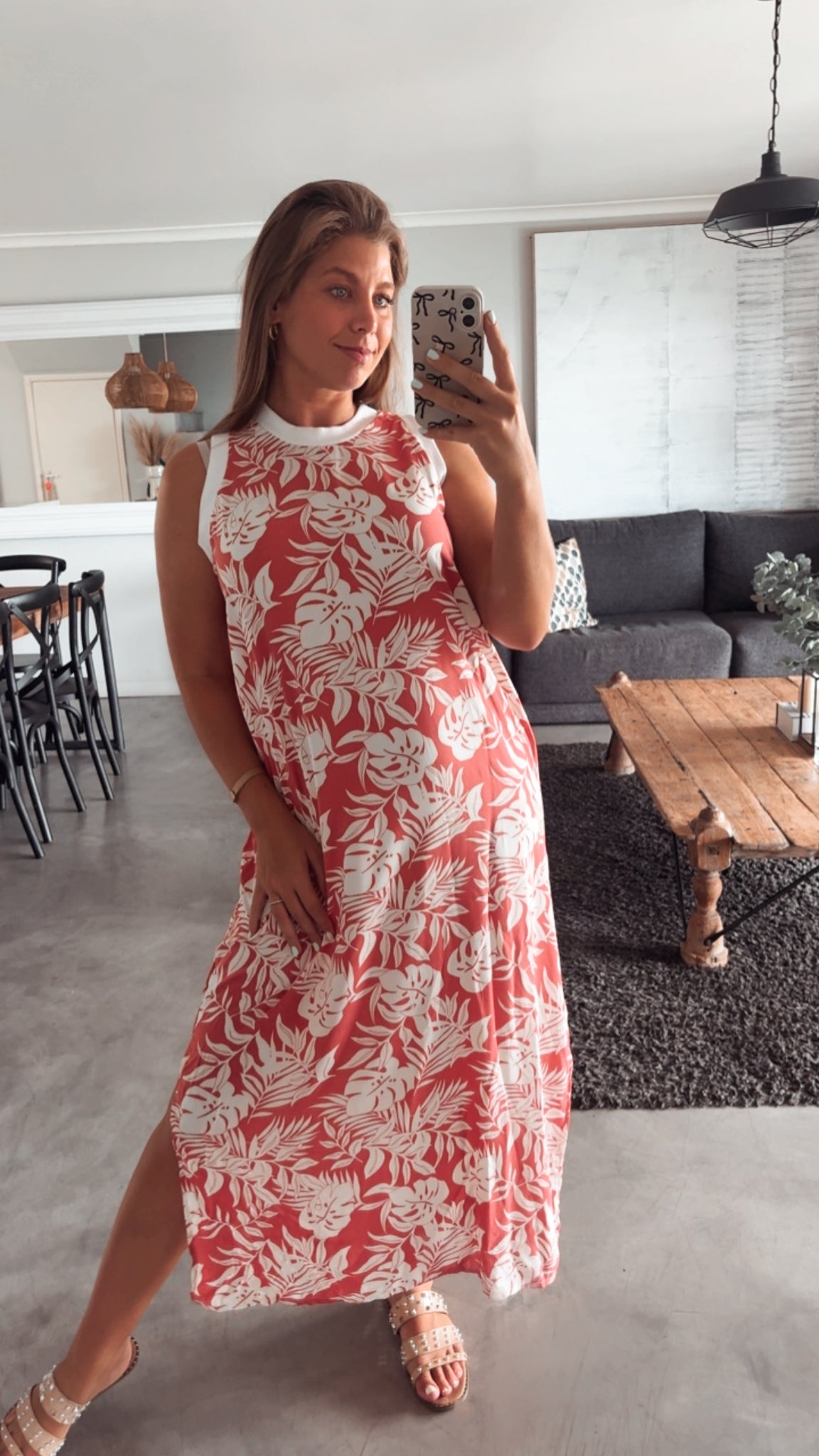 CORAL COLOURBLOCK DRESS