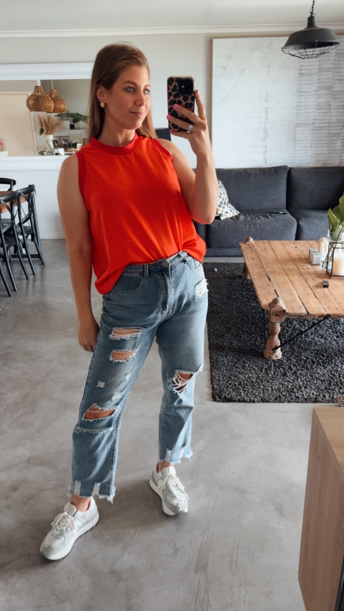 ORANGE COLOUR BLOCK TOP