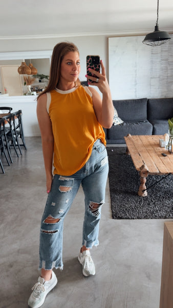 MUSTARD COLOUR BLOCK TOP