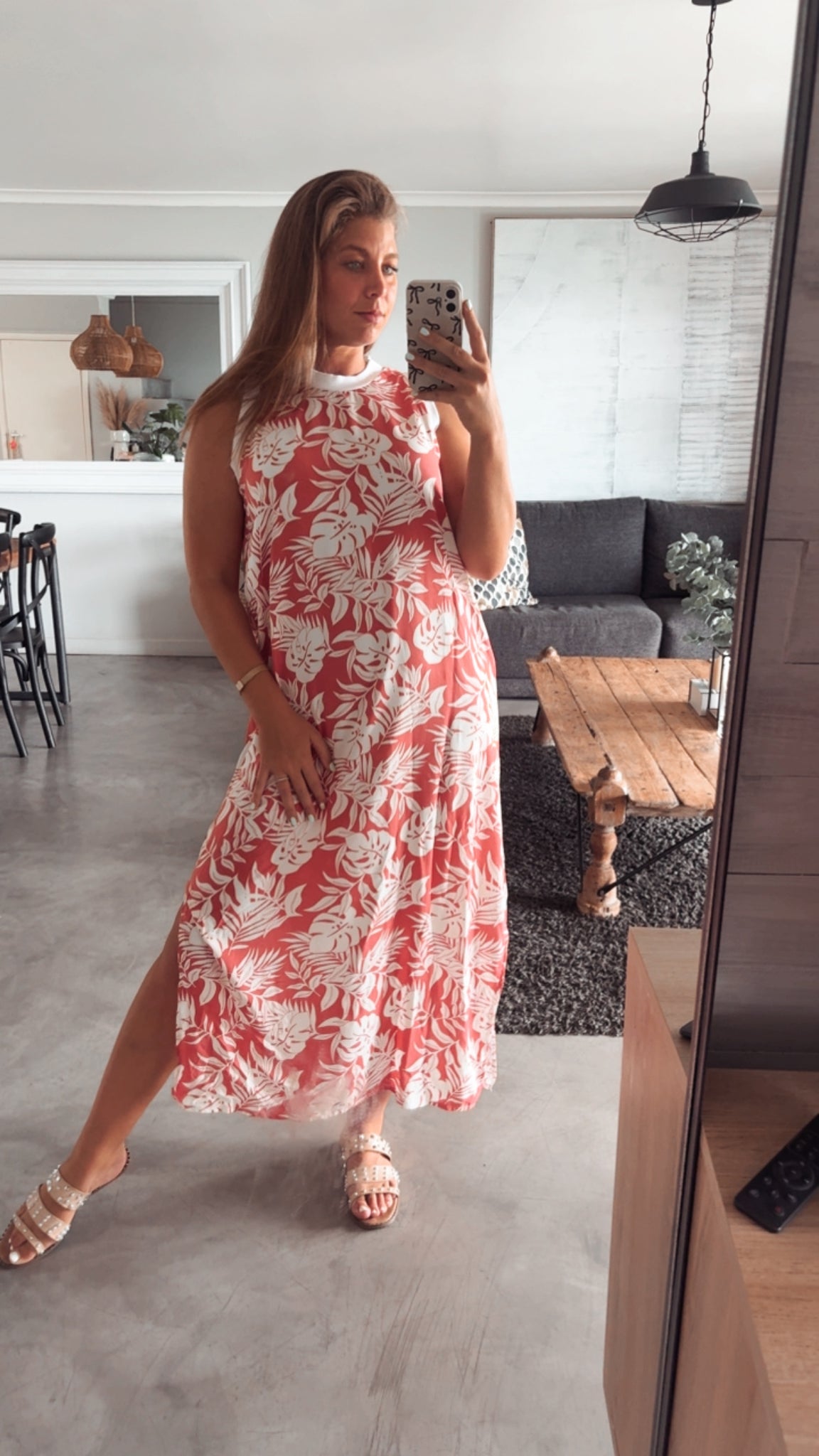 CORAL COLOURBLOCK DRESS