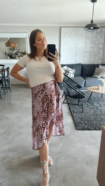 CHEETAH WRAP SKIRT