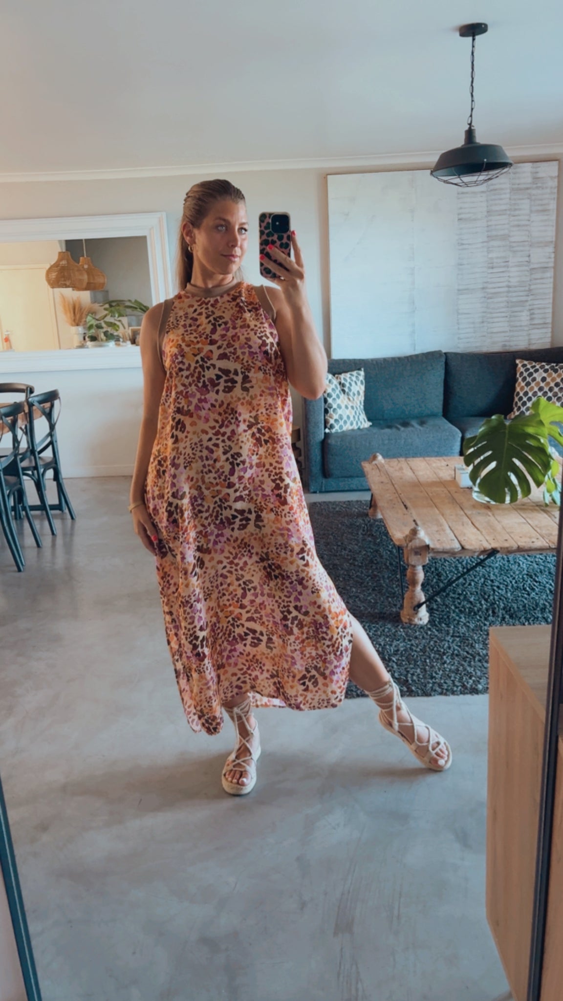 LEOPARD ROSE COLOURBLOCK DRESS