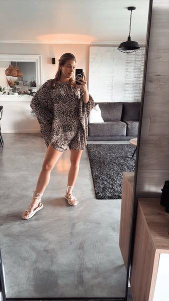 LEOPARD PRINT BLOOM PLAYSUIT