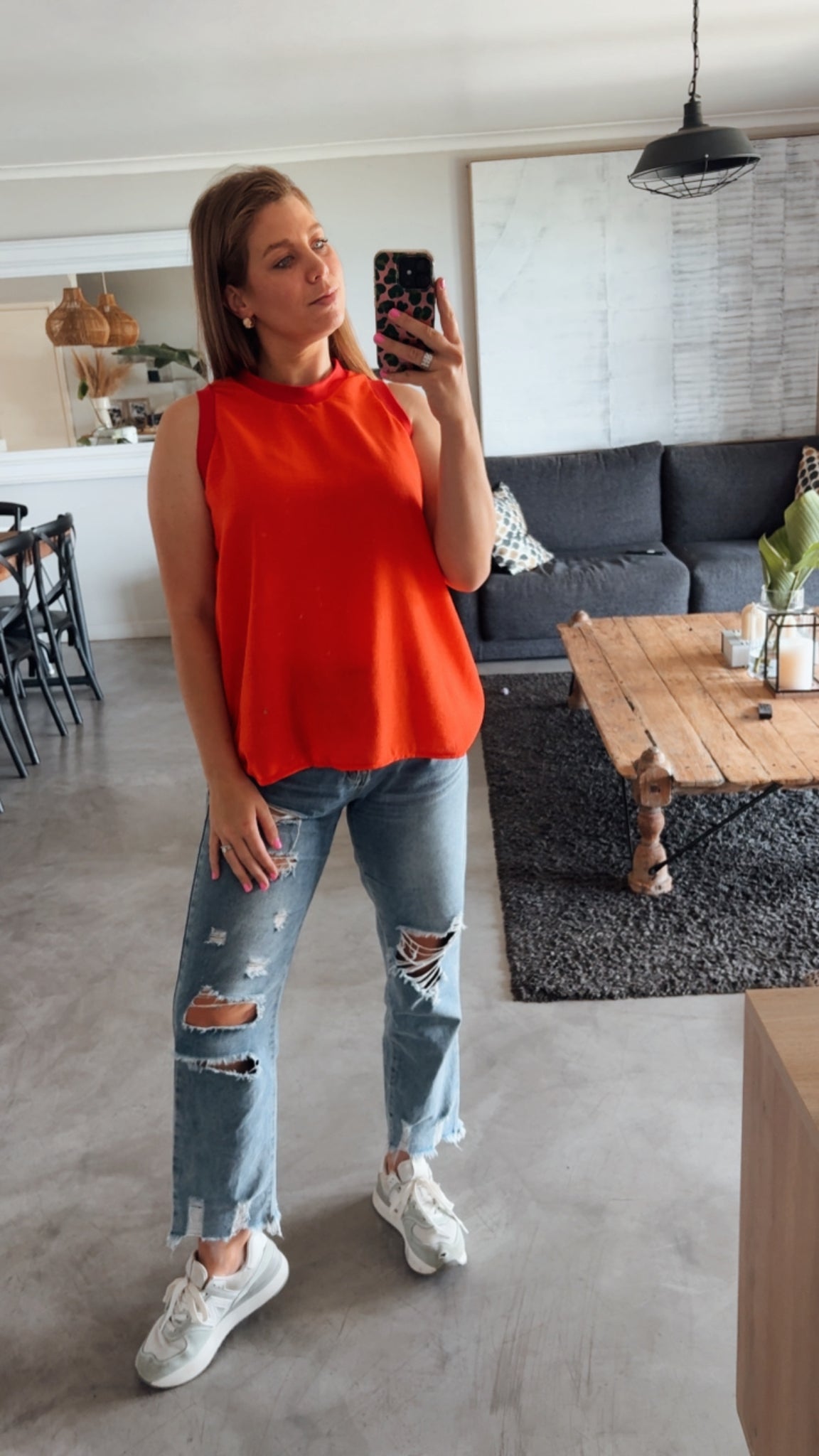 ORANGE COLOUR BLOCK TOP