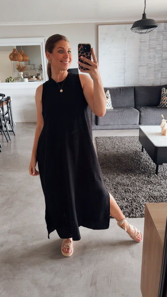 BLACK COLOURBLOCK DRESS