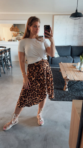 LEOPARD WRAP SKIRT