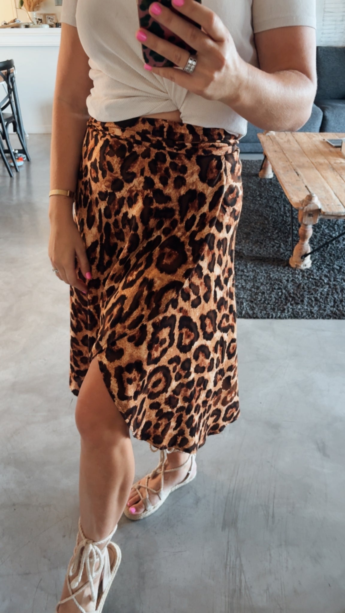 LEOPARD WRAP SKIRT