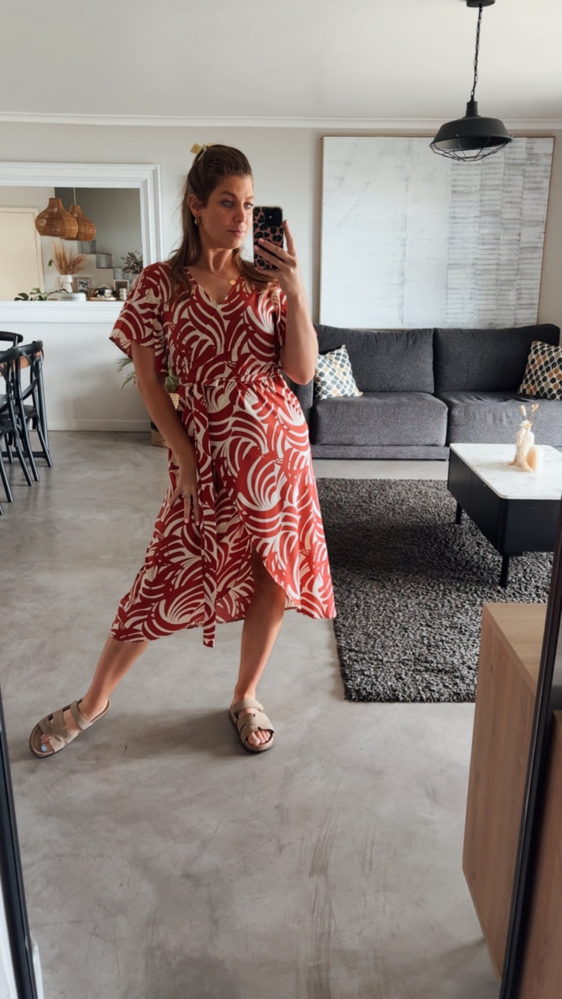 RUST WRAP DRESS