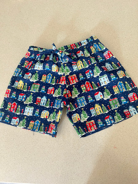 BABY BOY CHRISTMAS SHORTS - NAVY CITY