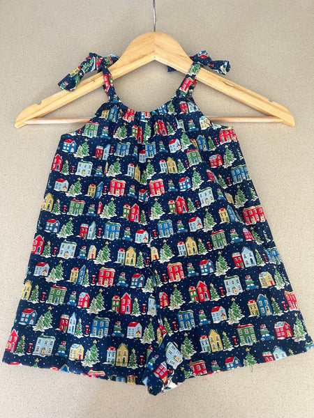 BABY GIRL CHRISTMAS PLAYSUIT - NAVY CITY