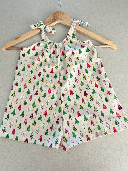 BABY GIRL CHRISTMAS PLAYSUIT - CHRISTMAS TREES